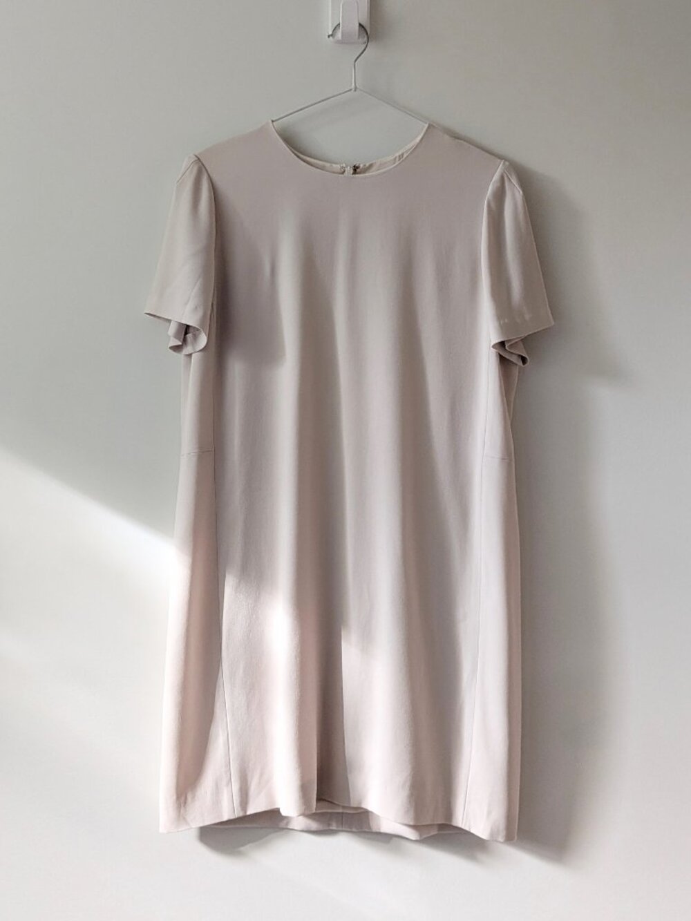 Babaton Aritzia Short-Sleeve Patricio Dress - Bone (Light Beige)